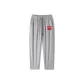 Ice Silk Ankle-Length Pants-DD16 Cuffless Small Logo Red Letter Team Emblem Light Gray
