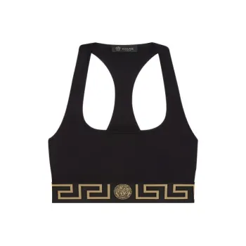 VERSACE Greca Border Sports Bra 'Black'