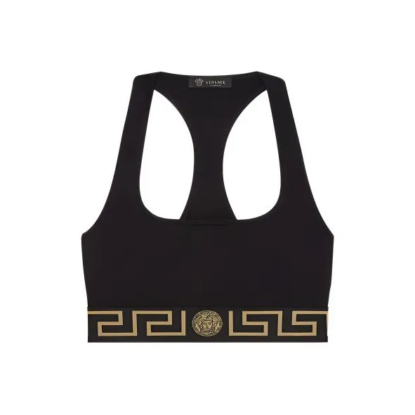 VERSACE Greca Border Sports Bra 'Black'-0