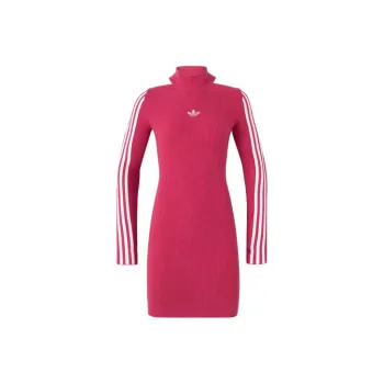 Adidas Originals Premium Knit Dress Long Sleeved Dresses Women's Magenta