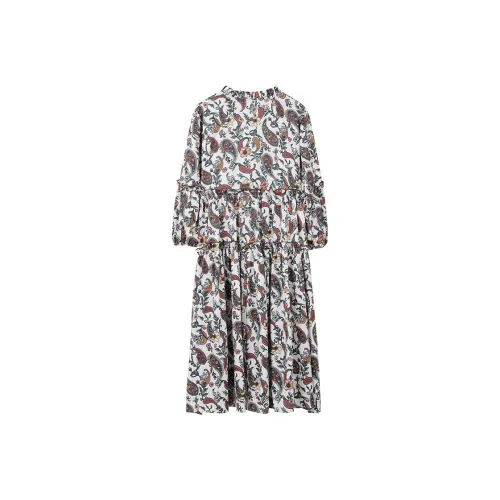 ELF SACK Long Sleeved Dresses Women's Flea Market Cashew Nut Multicolor