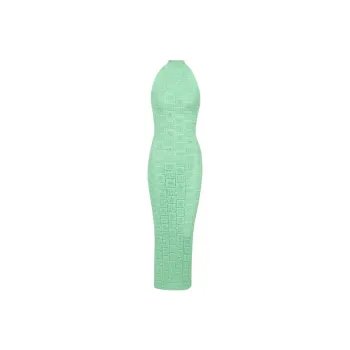 BALMAIN Monogram pattern Knitted Midi Dress