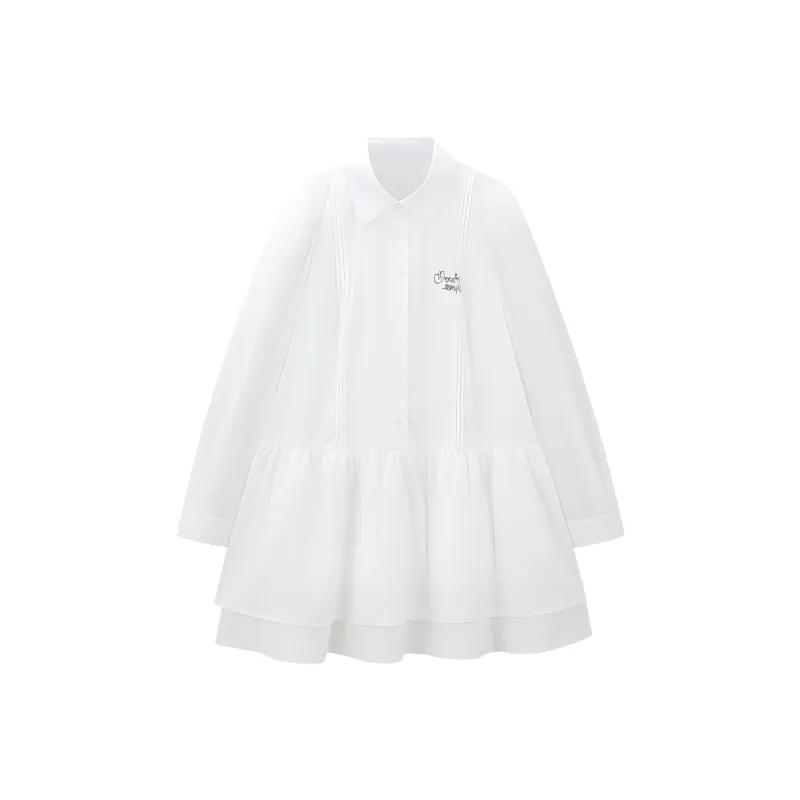 LEDIN Long Sleeved Dress Women's White-0