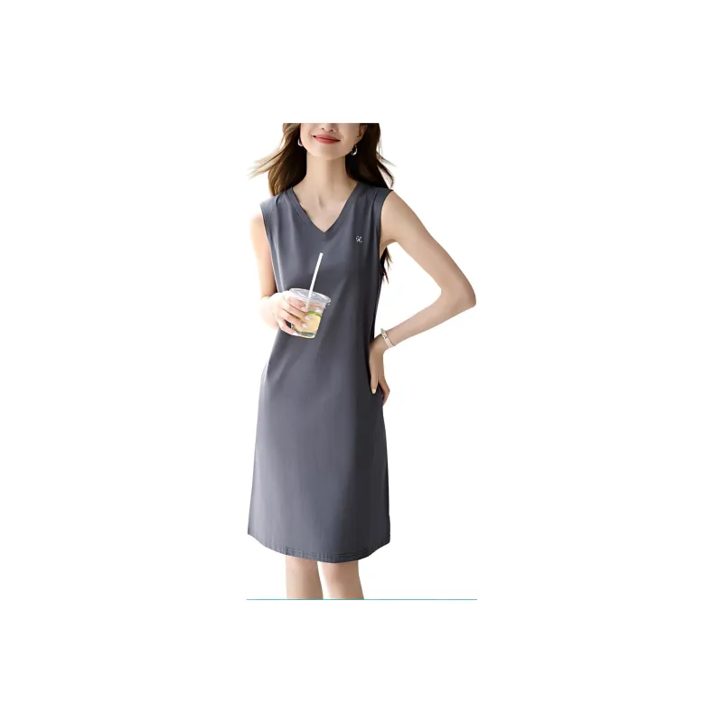 Mo Han Yi Mei Sleeveless Dress Women's Black-3