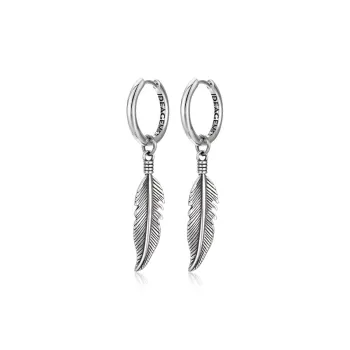IDEAGEMER 925 Sterling Silver Earrings Men's