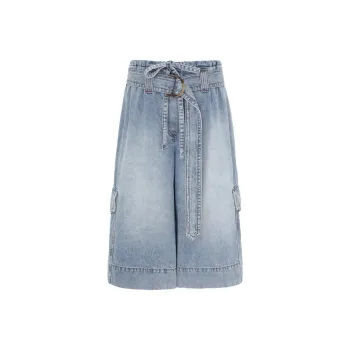 Zimmermann SS25 Denim Long Skirt Women's Blue