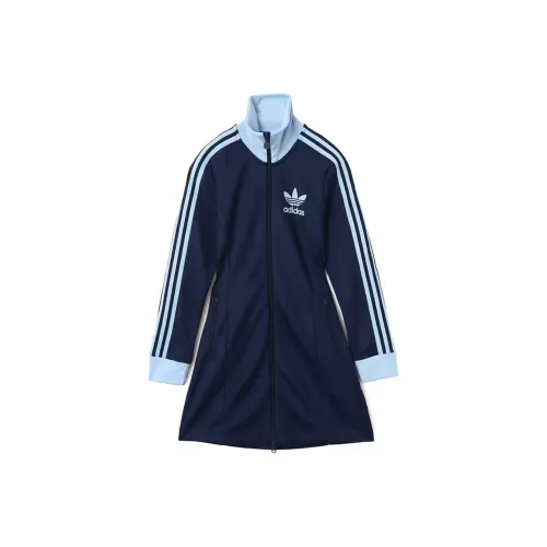 Adidas Originals ADICOLOR3 Stripes SS25 Long Sleeved Dresses Women's Midnight Indigo