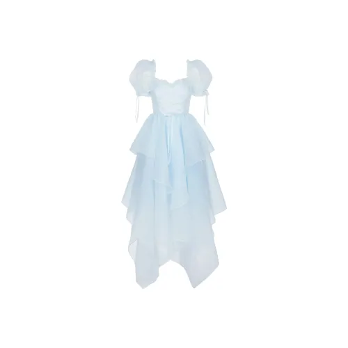 Selkie Short Sleeved Dresses Women's Light Cyan