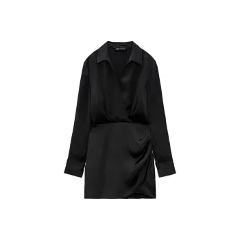 ZARA Long-Sleeved Dresses Women's Black