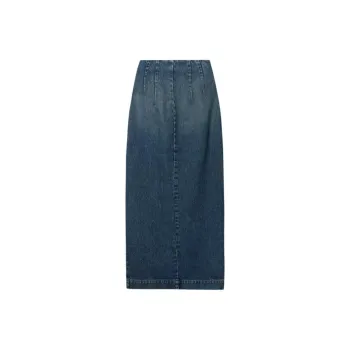 KHAITE SS24 Denim Long Skirts Women's Dark Blue