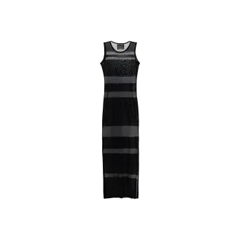 Louisa Ballou Sea Breeze Sheer knit Maxi Dress