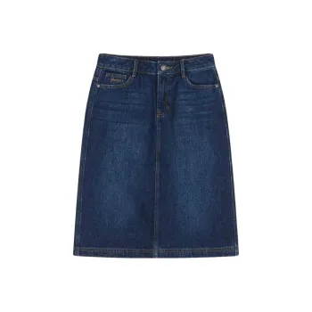 HAZZYS Denim Long Skirt Women's Navy Blue