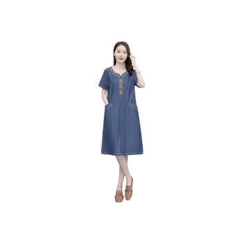 Cypress House Short Sleeved Dress Women's Blue