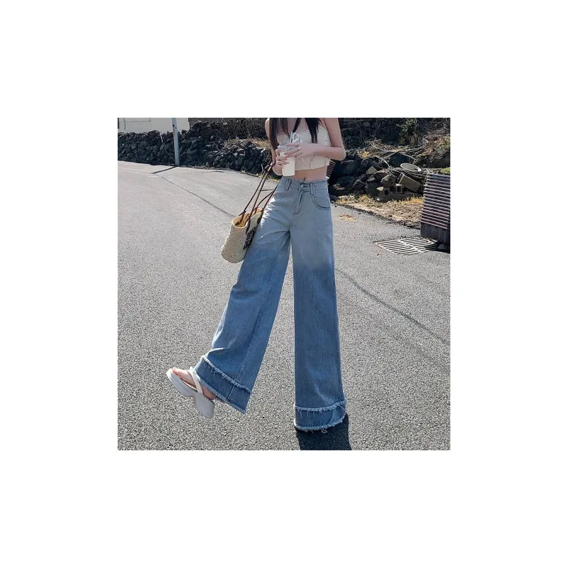 Flowers In Water Jeans Women's Light Blue-5