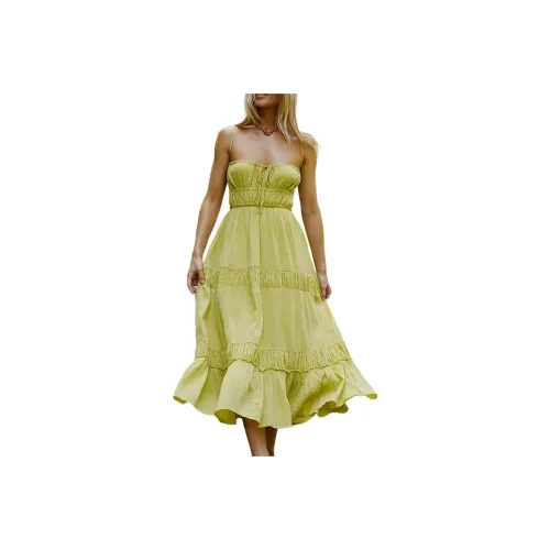 FREE PEOPLE Taking Sides Maxi Slip Dresses Women's Fennel Seed/Pinene Color