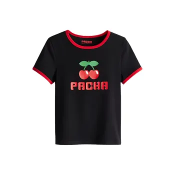H&M T Shirt Women's Black/Padparadscha