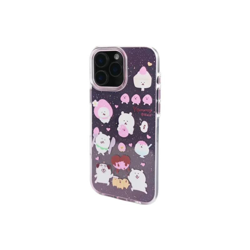 Sopi Acrylic Material Shimmer Strawberry Bear Phone Cases Compatible With IPhone 16/15 Pro Max/Apple 13/14 Pro/Max-2