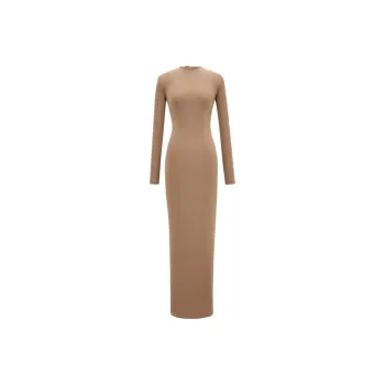 SAINT LAURENT Long Sleeved Dresses Women's Brown