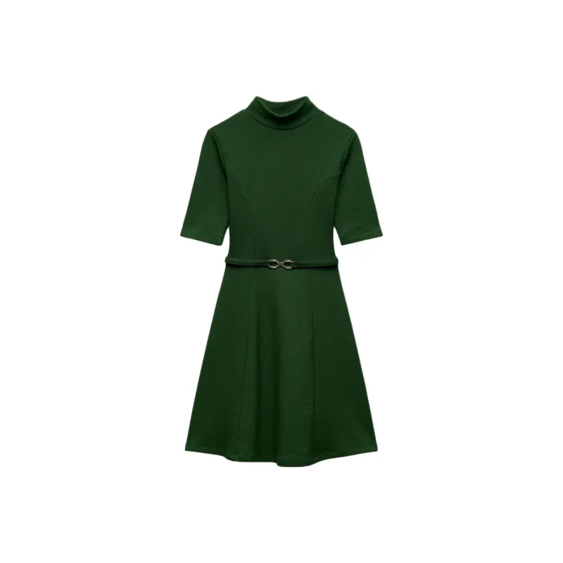 ZARA Short-Sleeved Dresses Women's Green-0