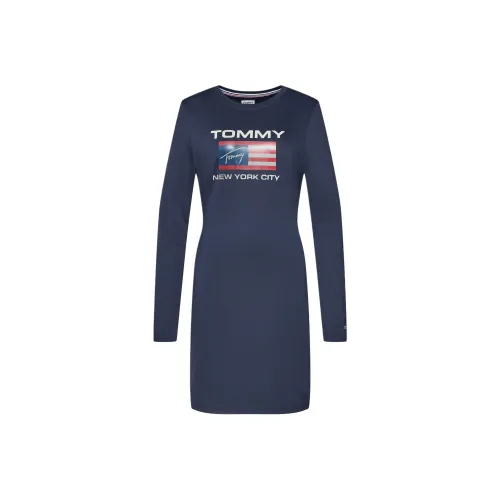tommy color Hilfiger Long Sleeved Dress Women's Blue