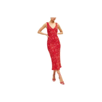 REFORMATION Beauden Dress Slip Dresses Women's Red