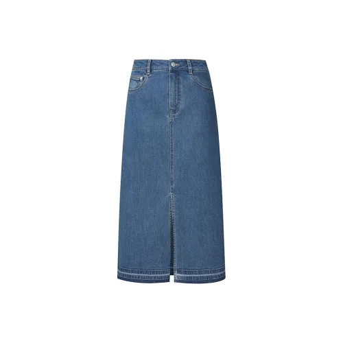 Firststation Denim Long Skirts Women's Blue