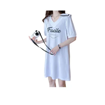 Tonlion Short-Sleeved Dresses Women's Bleach
