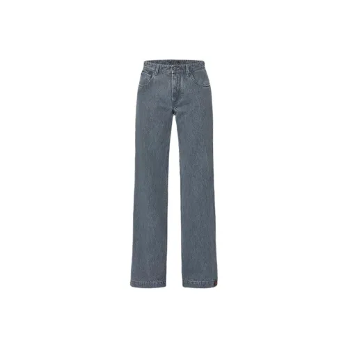 LOUIS VUITTON Washed Denim Wide Leg Jeans
