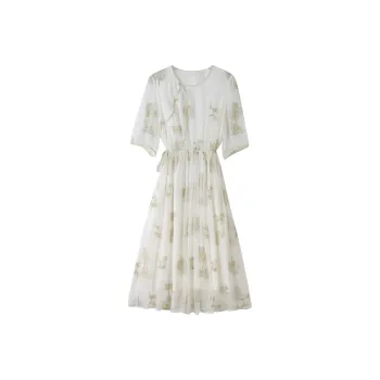 To The West SS25 Short Sleeved Dress Women's White