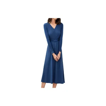 Mapping Long Sleeved Dresses Women's Blue