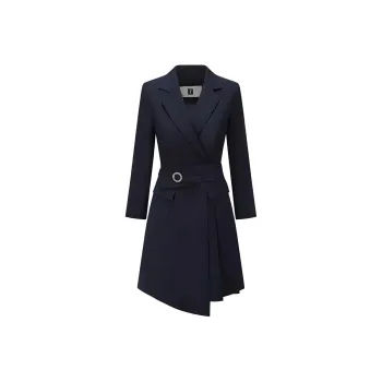 ONE SHALLOW Long Sleeved Dresses Women's Navy Blue