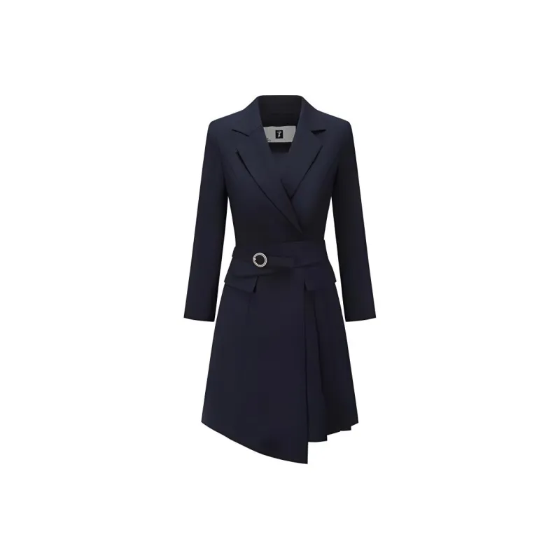 ONE SHALLOW Long Sleeved Dresses Women's Navy Blue-0