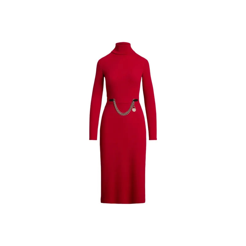 LAUREN RALPH LAUREN FW24 Long-Sleeved Dresses Women's Red-0