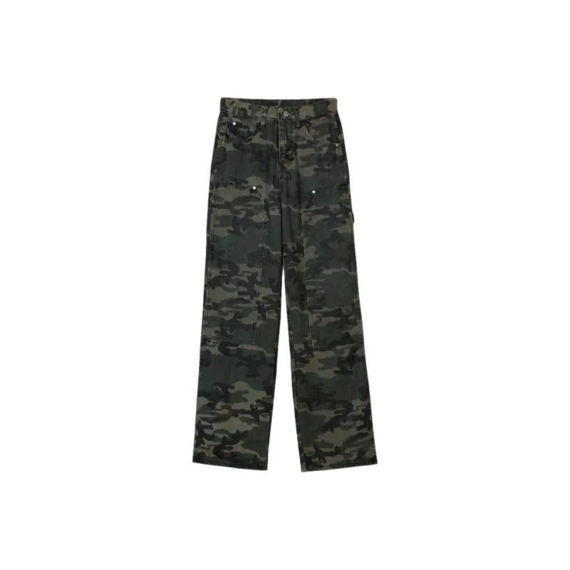 ZAVK Jeans Women's Camouflage Army Green-7