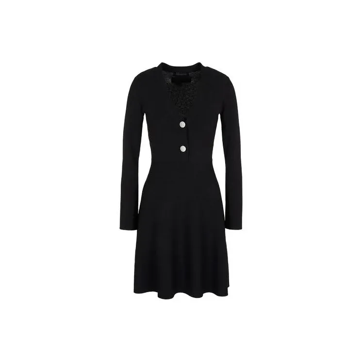 ARMANI EXCHANGE V neck A line Minidress-0