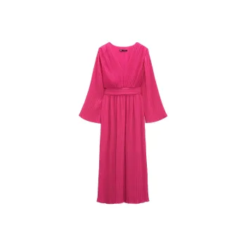 ZARA Long-Sleeved Dresses Women's Dark Purple Red