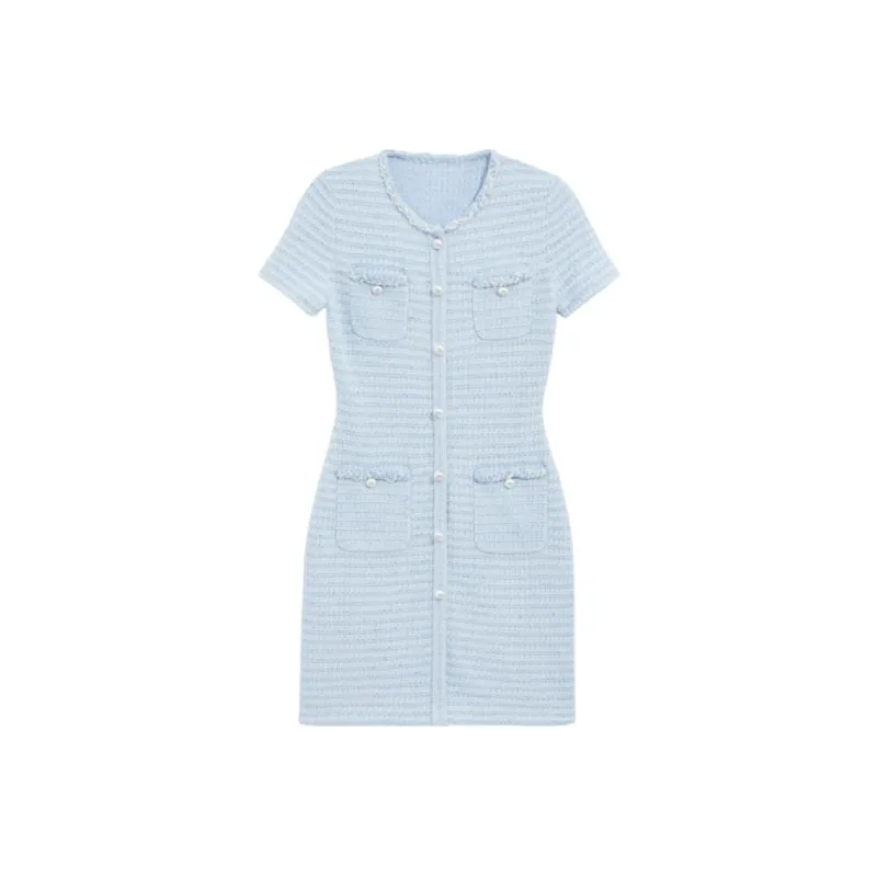 Bebe SS24 Short Sleeved Dress Women's Blue-0