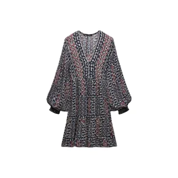 ZARA Long Sleeved Dresses Women's Multicolor