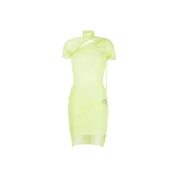 COPERNI Asymmetric Drape Mesh Dress