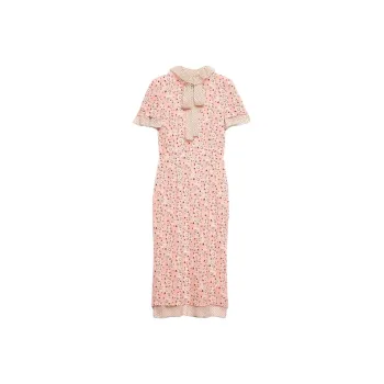 PRADA SS25 Short Sleeved Dress Women's Tea Flower