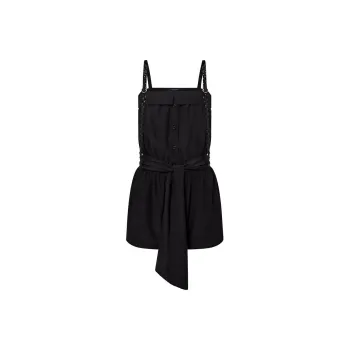 LOUIS VUITTON Damier Strap Silk Playsuit