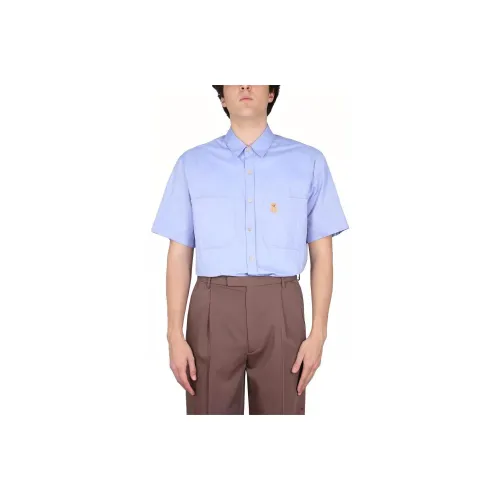 GUCCI Bear Motif Embroidered Short Sleeved Shirt