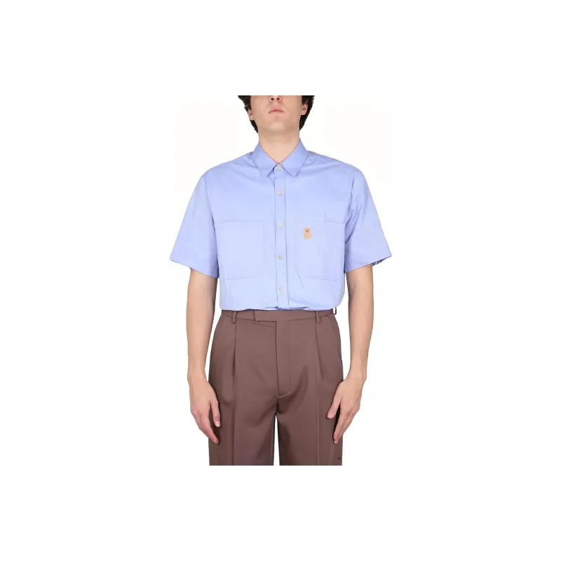 GUCCI Bear Motif Embroidered Short Sleeved Shirt-0