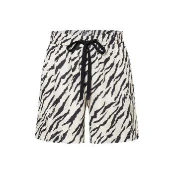 MOCO Casual Shorts Women's Gray Apricot Leopard Print