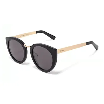 Fakeme Plate And Metal Irregular Shape Sunglasses Unisex Black