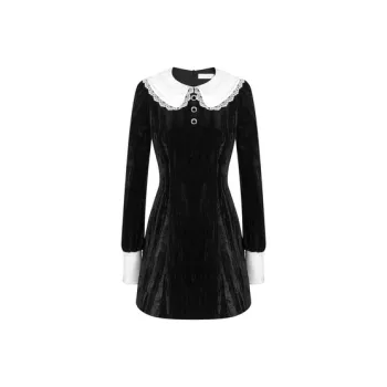 Three Quarters Long-Sleeved Dresses Women's Black