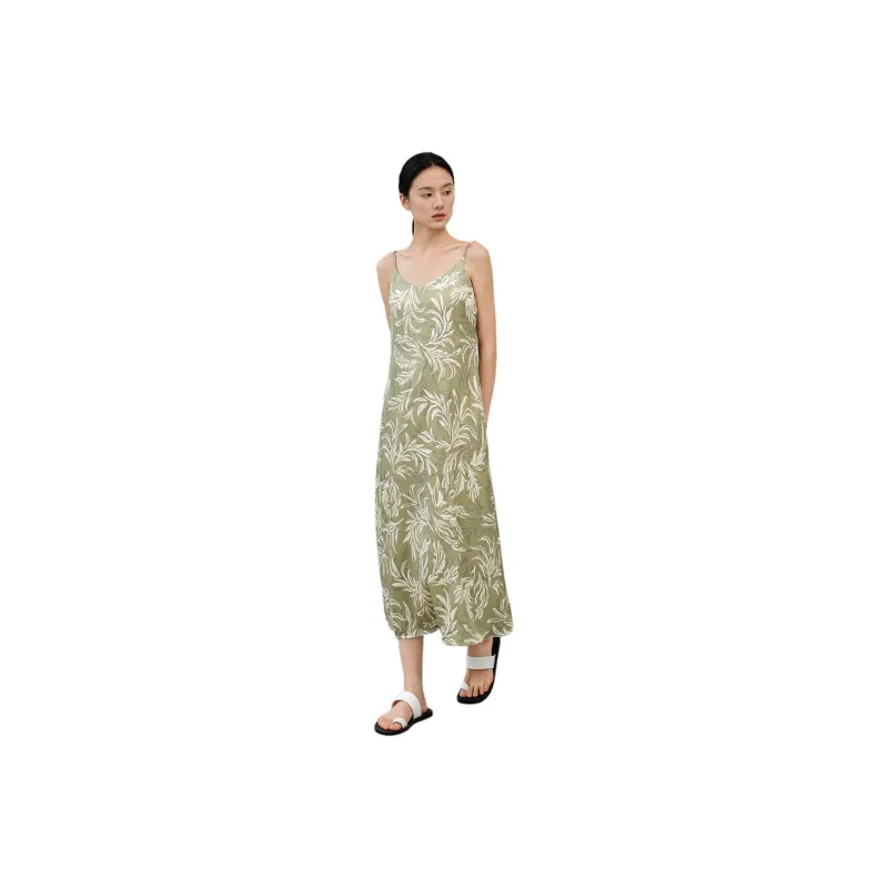 IHIMI Slip Dresses Women's Banana Green-0