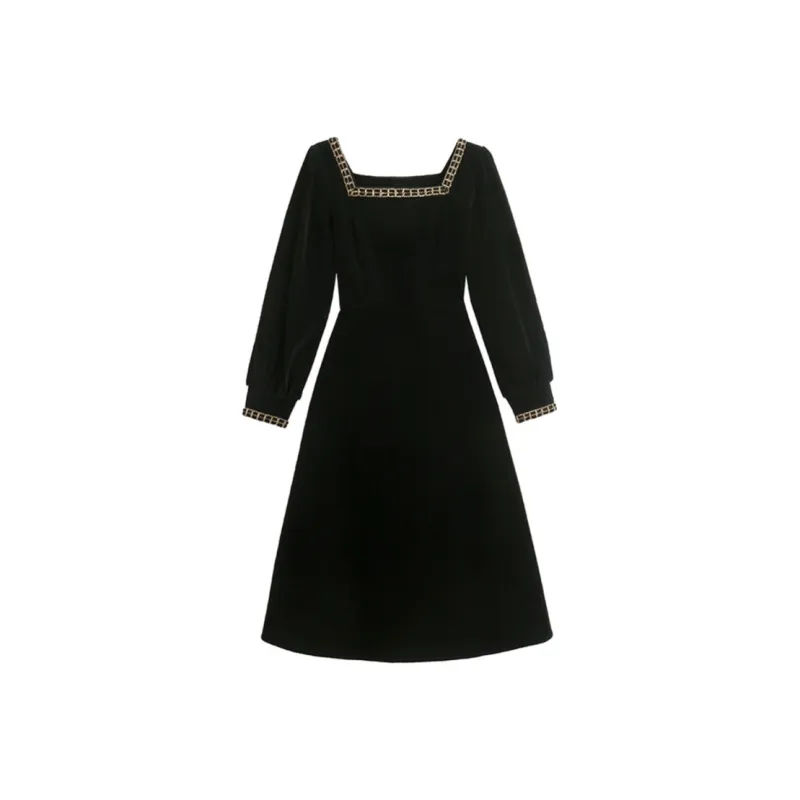 Incolore Long Sleeved Dress Women's Black-0