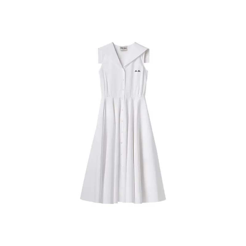 MIU MIU Sailor Collar Sleeveless Mini Dress-0