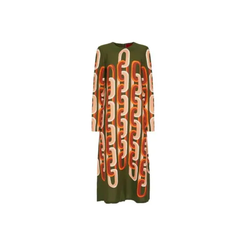 La DOUBLEJ. Swing Chain link Print Middi Dress